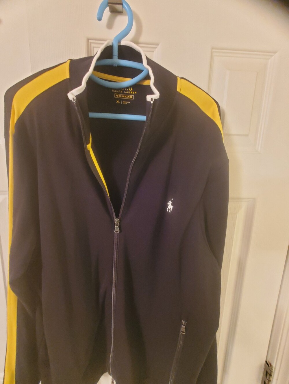Ralph Lauren Performance Black Zip-Up Jacket XL Yellow Accents, Pants Size L